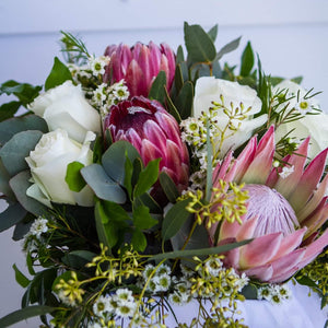 Protea with Natives and roses - Gold Coast City Florist