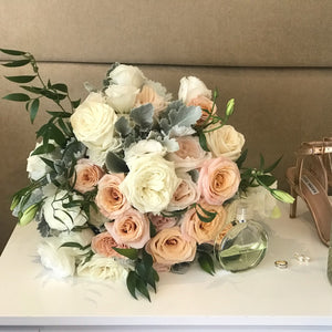 Blush pink and white wedding bouquet - Gold Coast City Florist