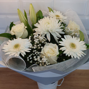 White Mixed seasonal bouquet - Gold Coast City Florist