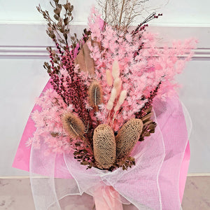 Pink and white tones Dried flower bouquet - Gold Coast City Florist